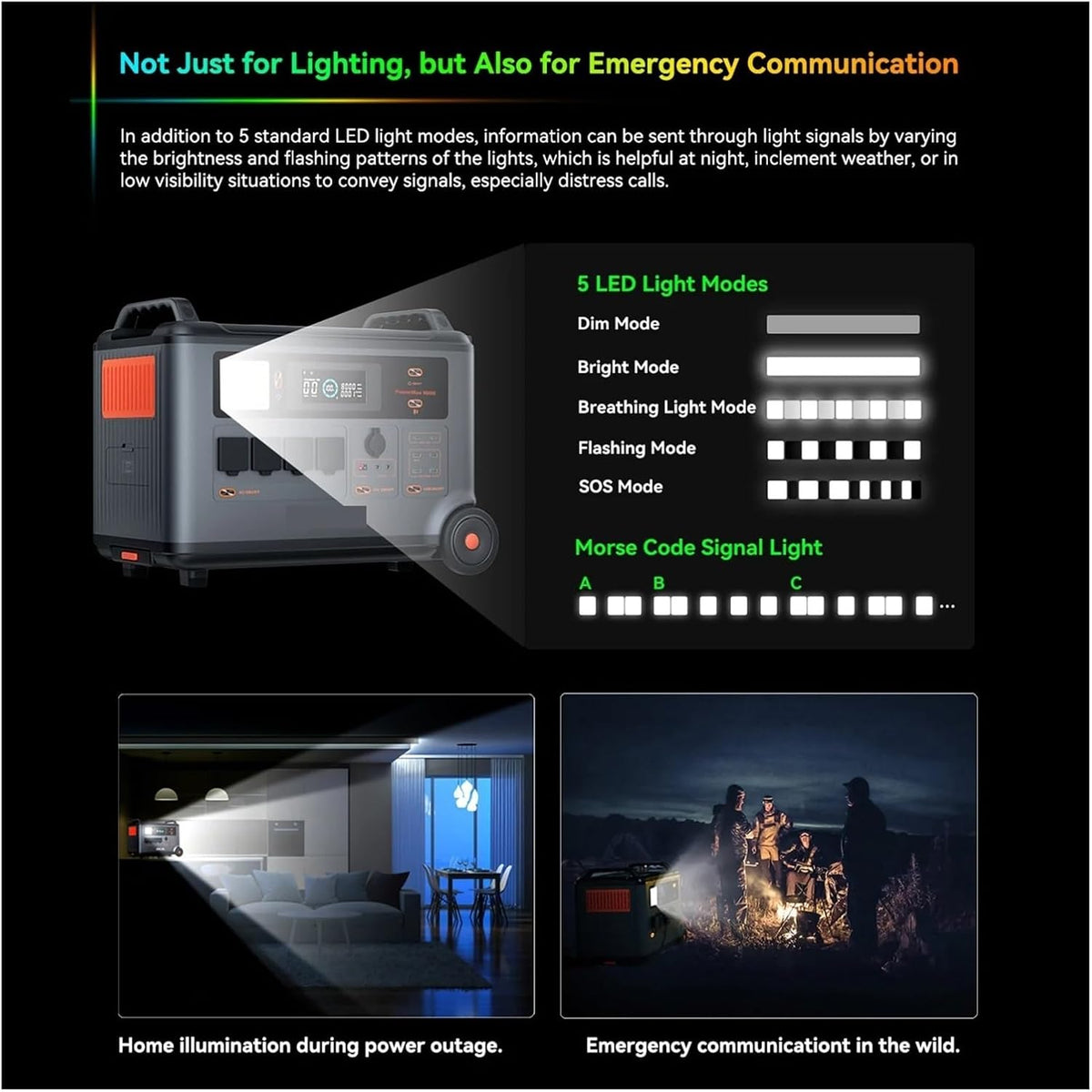 Estación De Energía Portátil 6000W, Generador For Exteriores 3600WH Con 1/2 PC