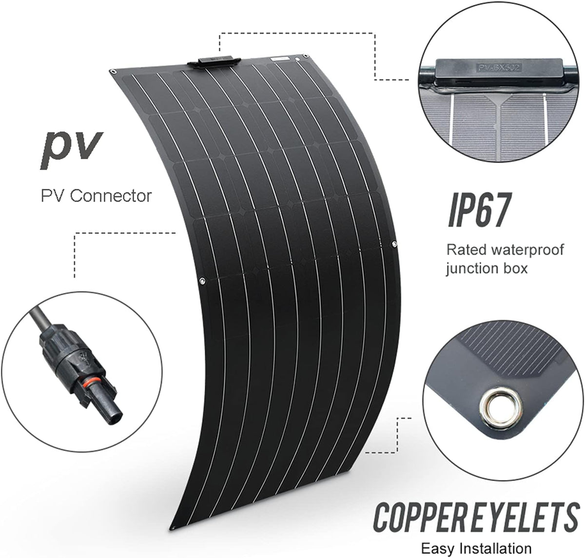 Kit de panel solar, kit completo de panel solar, panel solar flexible de 600 W y 300 W
