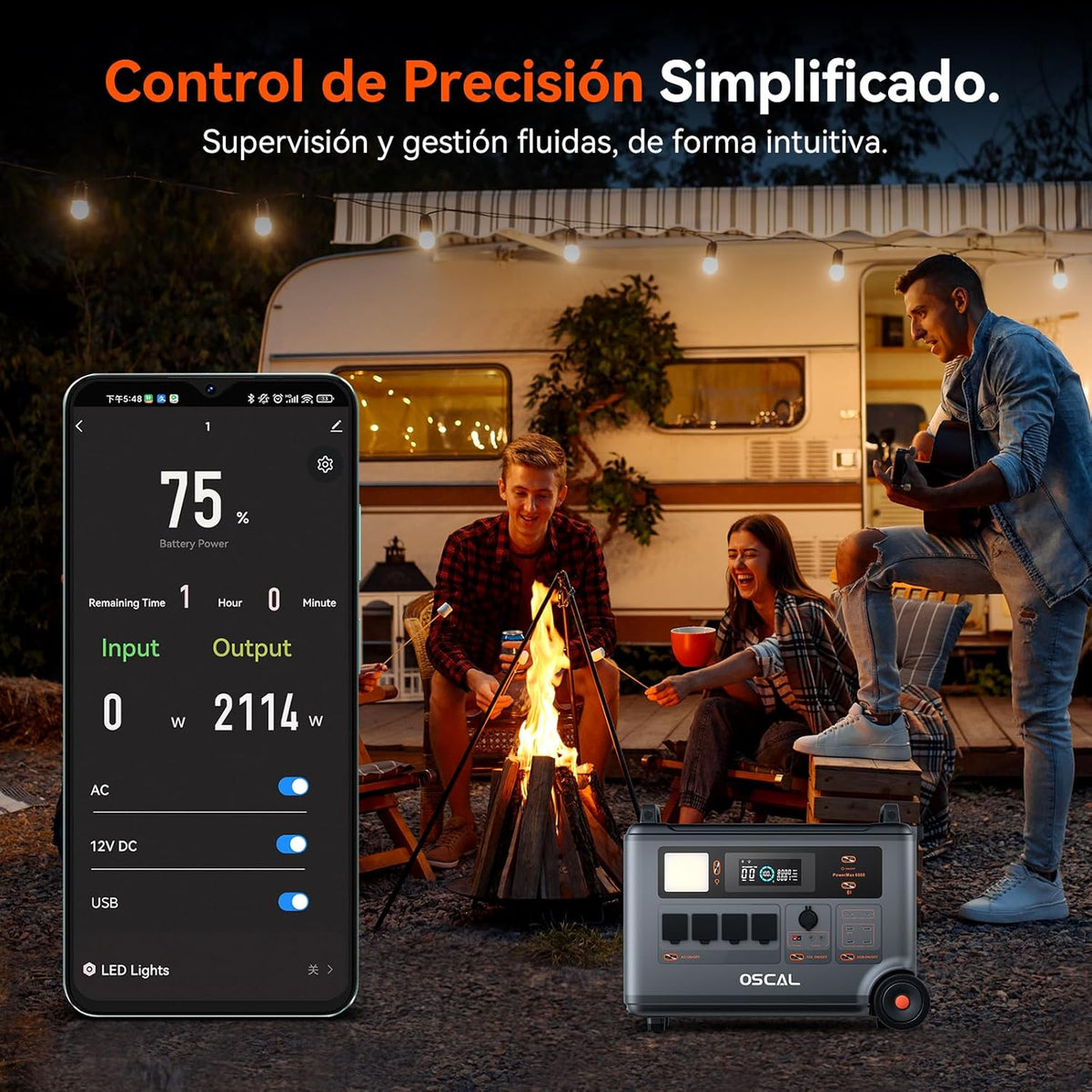 Estación de Energía Portátil, 6000W Generador Solar Portátil, Batería LiFePO4 de 3600 WH