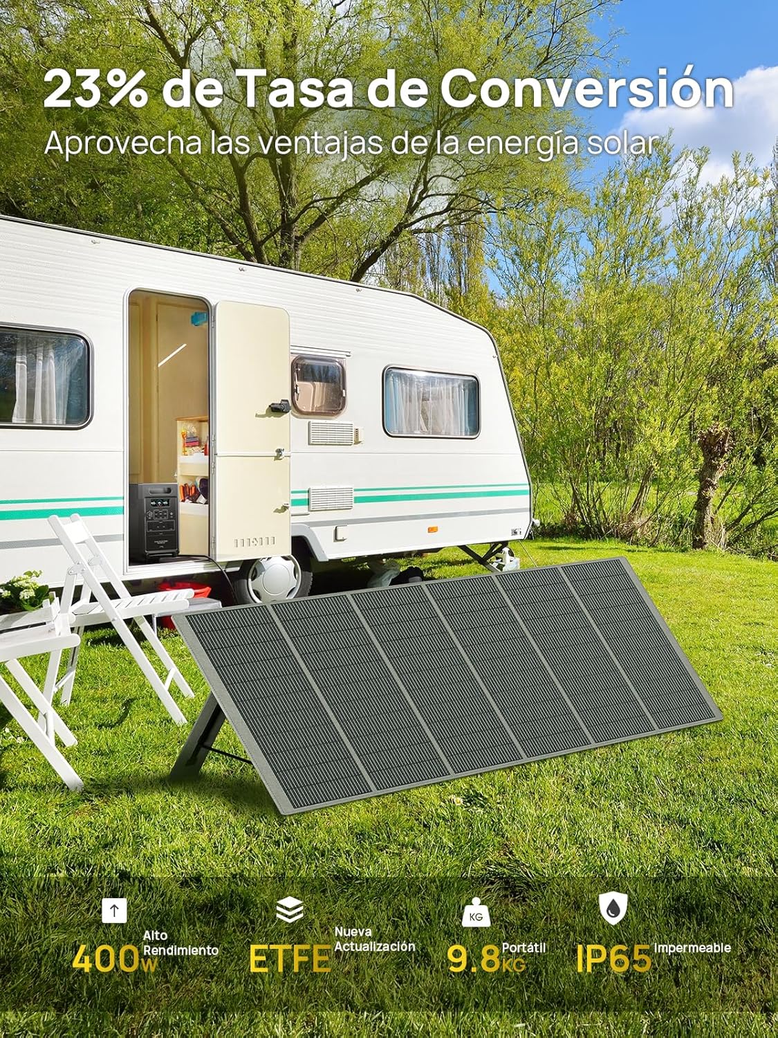 Generador Eléctrico Solar De 3600 W Con 4 Paneles Solares De 400 W