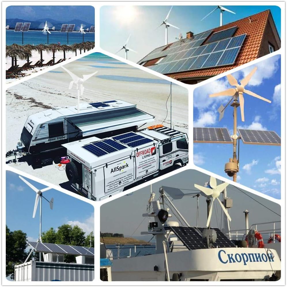 Solar Wind Power Home Kit de 1200 W con inversor de 300 W