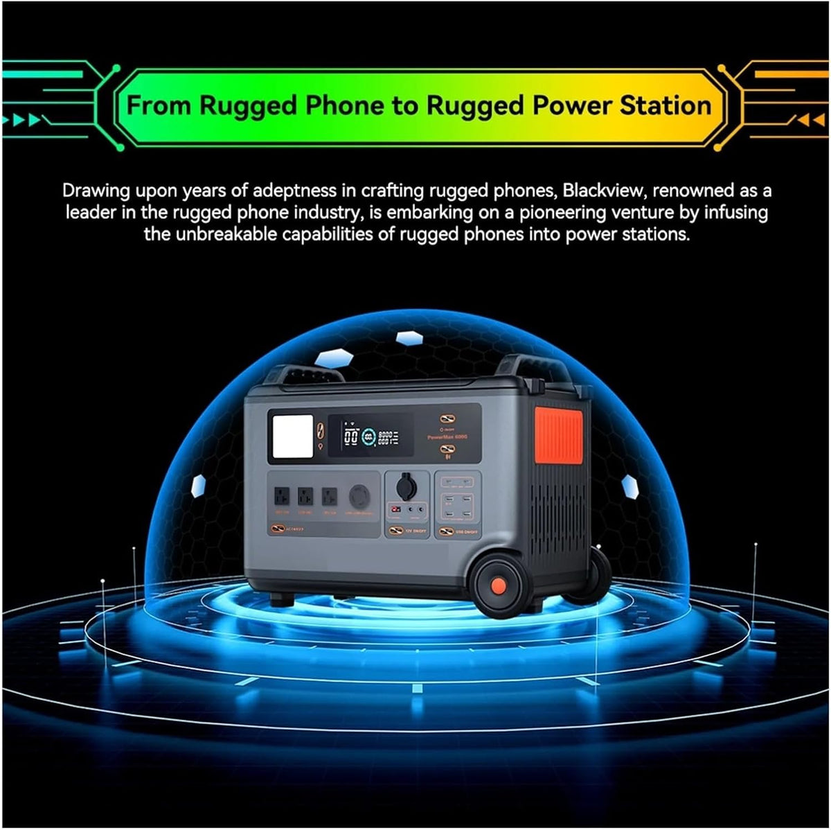 Estación De Energía Portátil 6000W, Generador For Exteriores 3600WH Con 1/2 PC