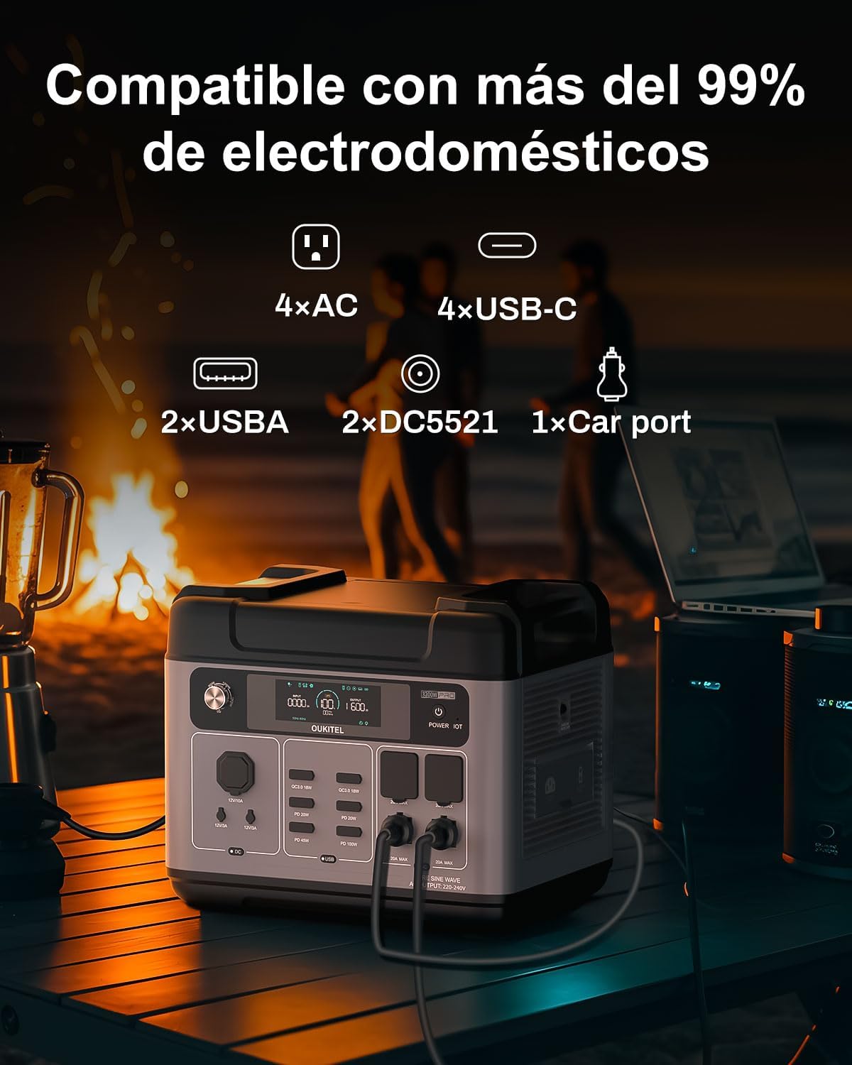 Estación de Energía Portátil 2048Wh | 3200W (Pico 6400W)