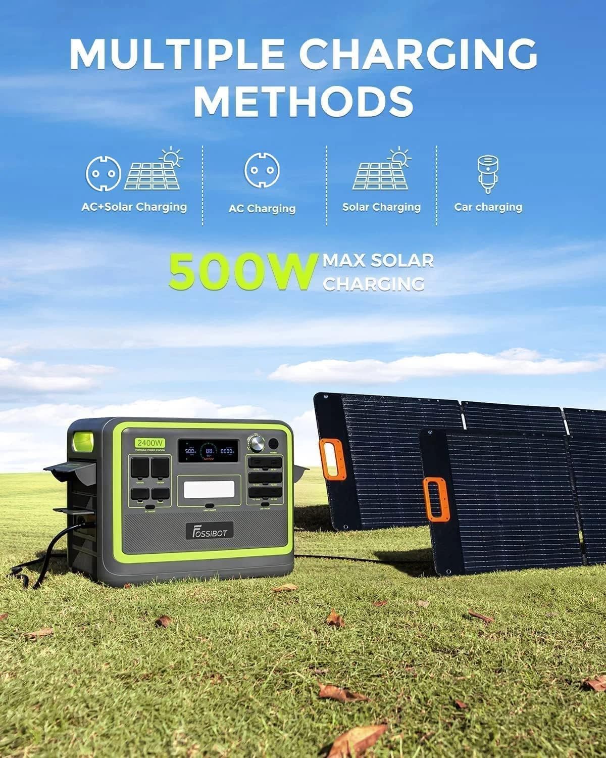 Estacion de Energia Portatil, Panel Solar de 200W, Batería LiFePO4 de 2048Wh