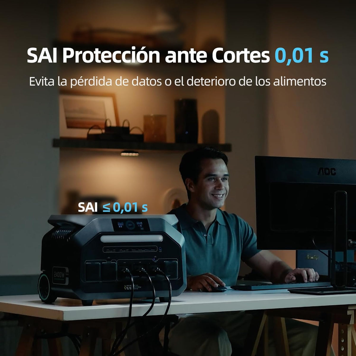 Generador Solar P3200 con Paneles Solare 500W, 2048Wh Estación de Energía Portátil