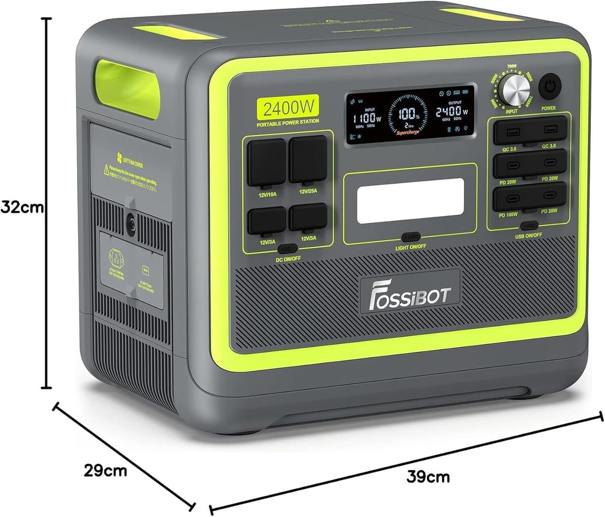 FOSSiBOT F2400 Estacion de Energia Portatil, Batería LiFePO4 2048 Wh