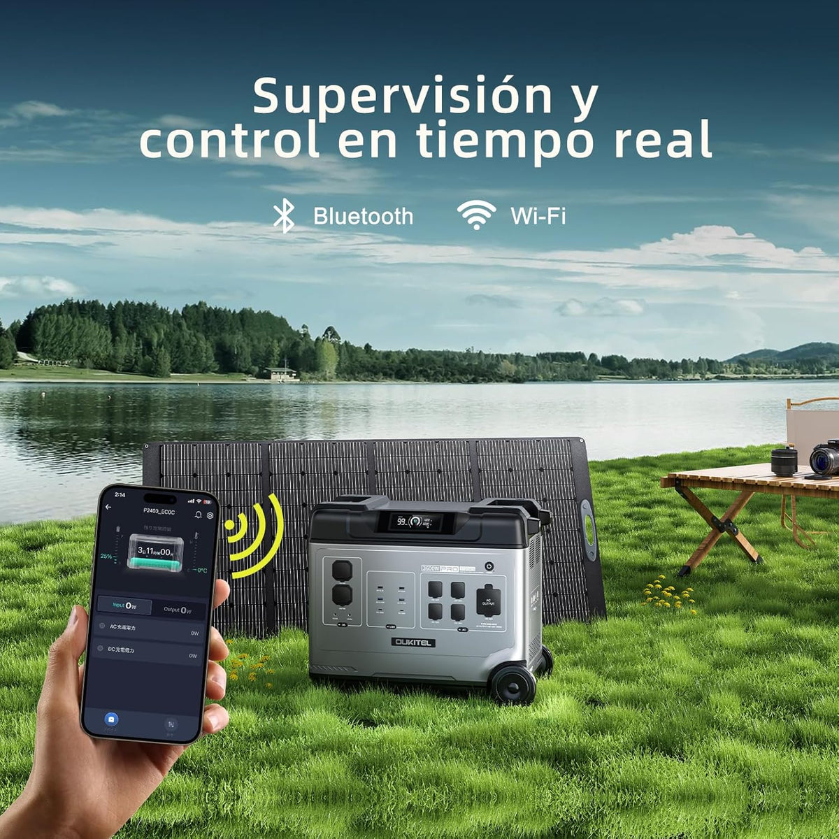 Estacion de Energia Portatil 2000W con 4 Panel de 200W, 5120Wh