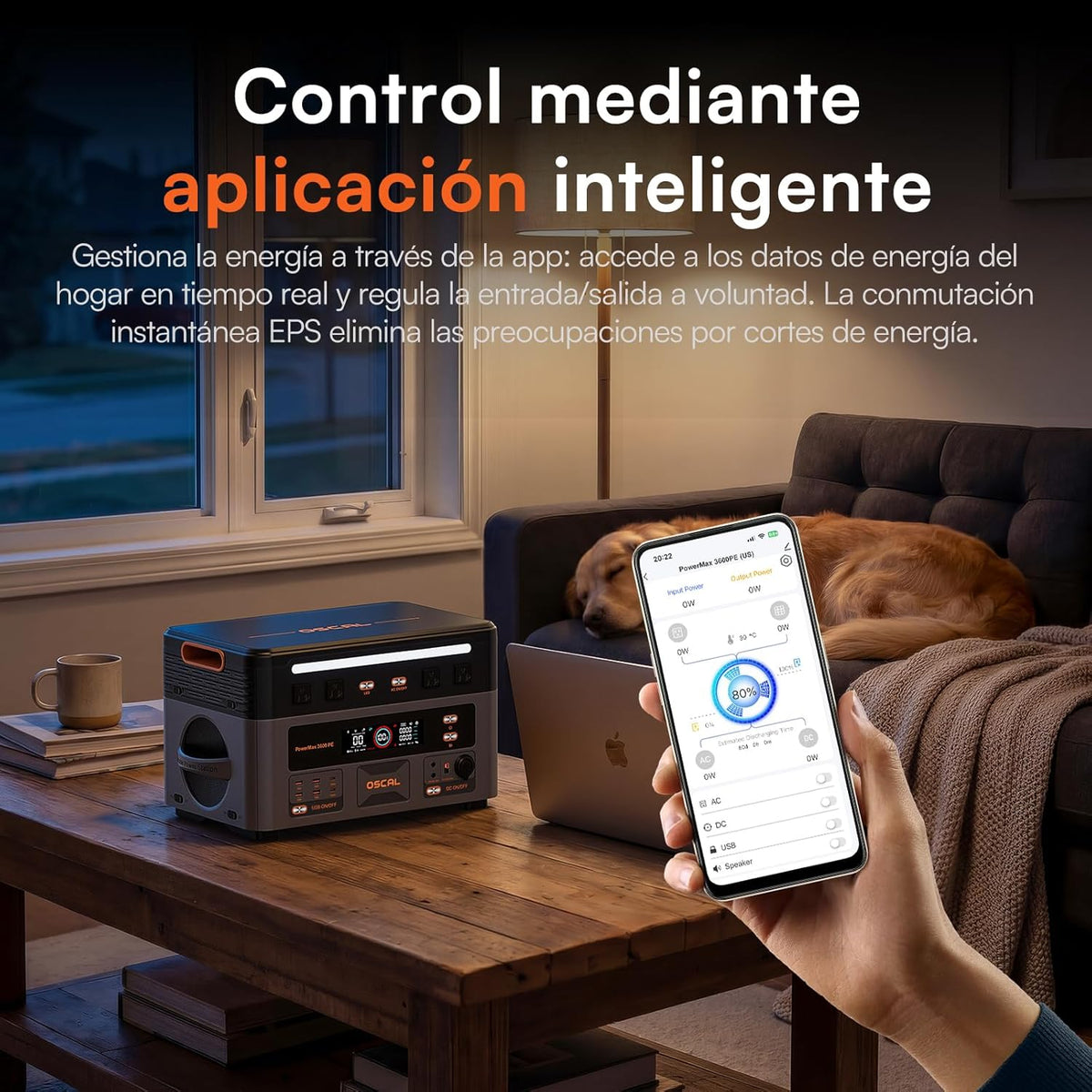 Generador Solar Portatil, 3600W(7200W Pico) Estación de Energía 2016Wh