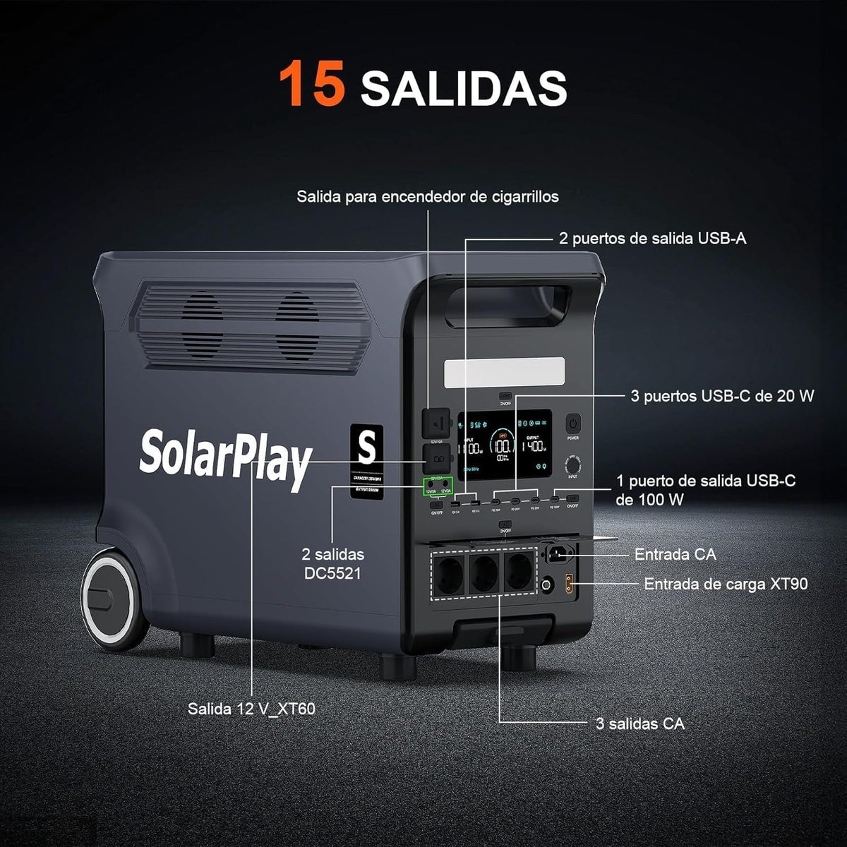 Solar Generator with Panel 400W, 3800Wh Portable Power Station